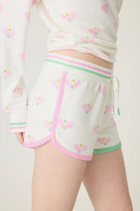 P.J. Salvage Peachy Party Pickleball Shorts - Ivory