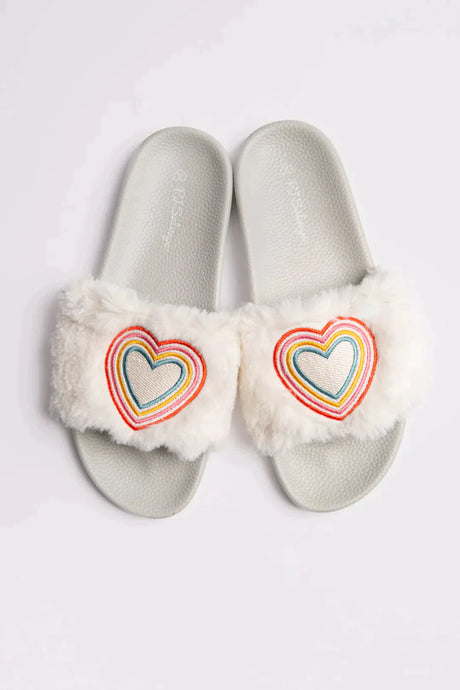 P.J. Salvage Fuzzy Feet Slippers - Ivory