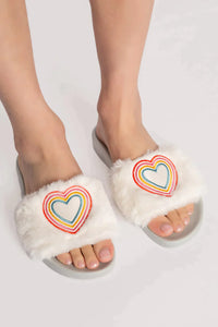 P.J. Salvage Fuzzy Feet Slippers - Ivory
