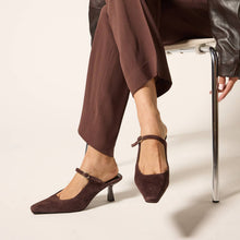 Load image into Gallery viewer, Yosi Samra Ryder Heel - Chocolate Suede