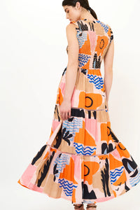 OLIPHANT Sleeveless Smocked Maxi - Riviera Orange