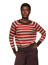 Load image into Gallery viewer, Brodie Multi Coloured Crew - Dark Brown/Cherry