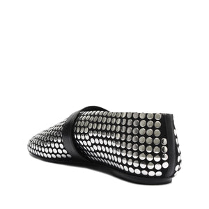 SCHUTZ Eiza Studs Suede Flat - Black