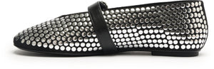 SCHUTZ Eiza Studs Suede Flat - Black