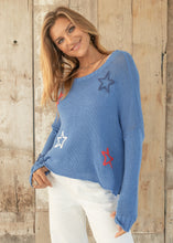 Load image into Gallery viewer, Wooden Ships American Star Cotton Crew - Cornish Blue Multi