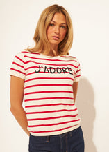 Load image into Gallery viewer, JOHN + JENN Nicolas Short Sleeve Sweater - Parisian Stripe