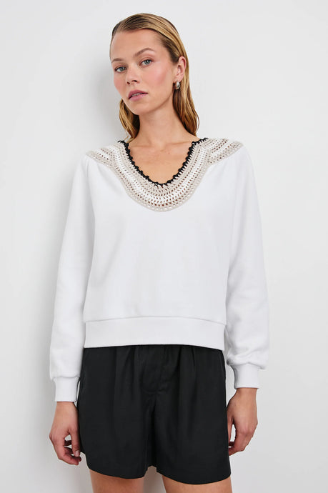 Rails Sava Sweatshirt - Ivory Crochet