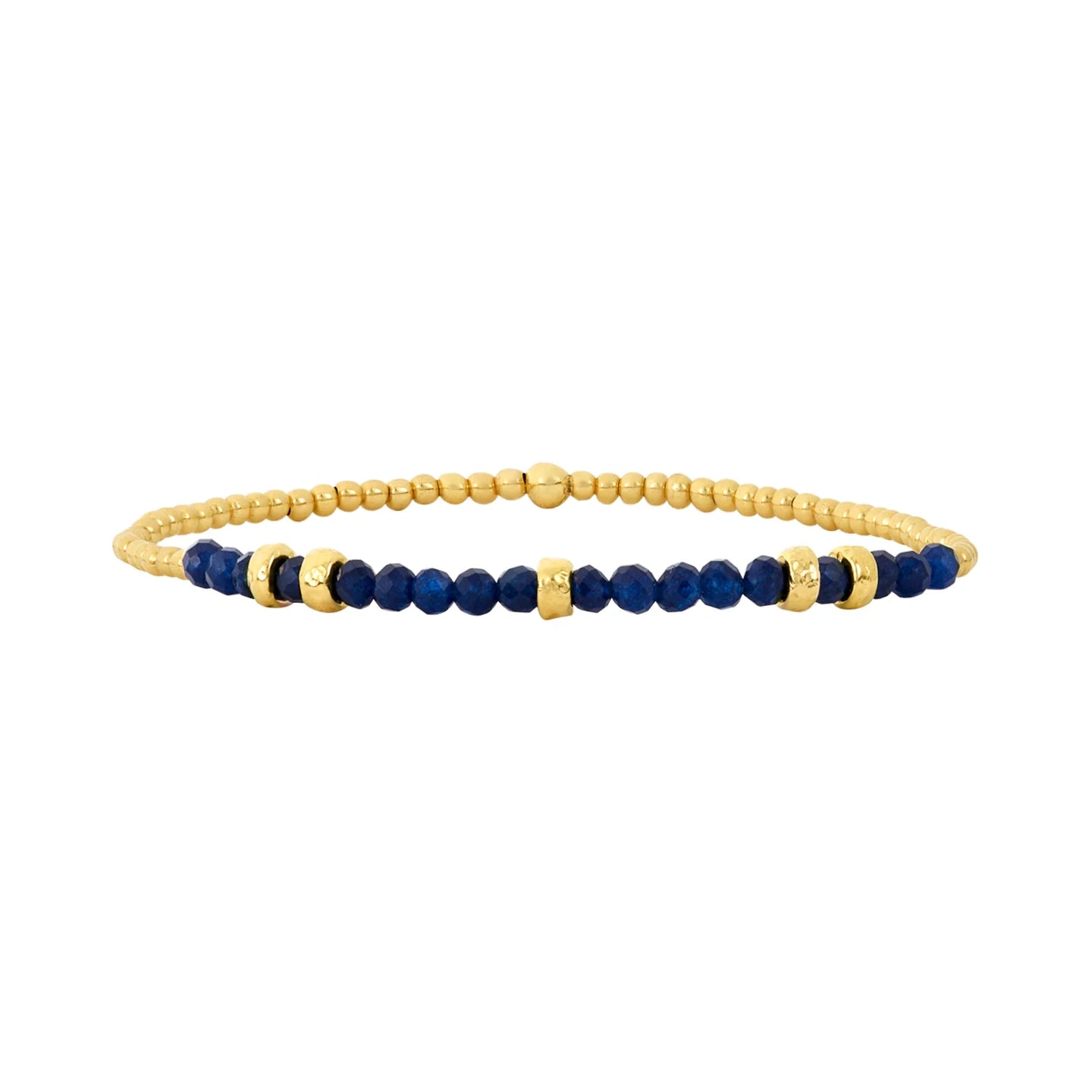 Karen Lazar 2MM Yellow Gold Bracelet - Blue Sapphire & Rondelle