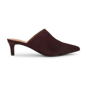 Seychelles Obsession Pointed Toe Kitten Heel Mule - Brown Suede