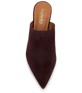 Seychelles Obsession Pointed Toe Kitten Heel Mule - Brown Suede