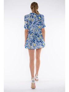 Taj by Sabrina Skaros Dress - Blue & Yellow Mille Flower