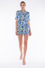 Load image into Gallery viewer, Taj by Sabrina Skaros Dress - Blue &amp; Yellow Mille Flower