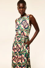 Load image into Gallery viewer, Misa Anabella Dress - Prismatic Tile Coral Satin