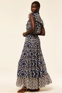 Misa Trina Dress - Blue Mosaic Tile Mix