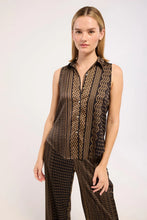 Load image into Gallery viewer, Misa Reya Top - Noir Geometry Satin