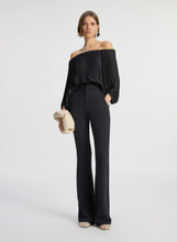 Load image into Gallery viewer, A.L.C. Sienna Satin Pleated Off Shoulder Top - Black