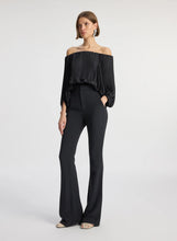 Load image into Gallery viewer, A.L.C. Sienna Satin Pleated Off Shoulder Top - Black