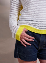 Load image into Gallery viewer, Sundry Open Knit Color Block Sweater - Optic White