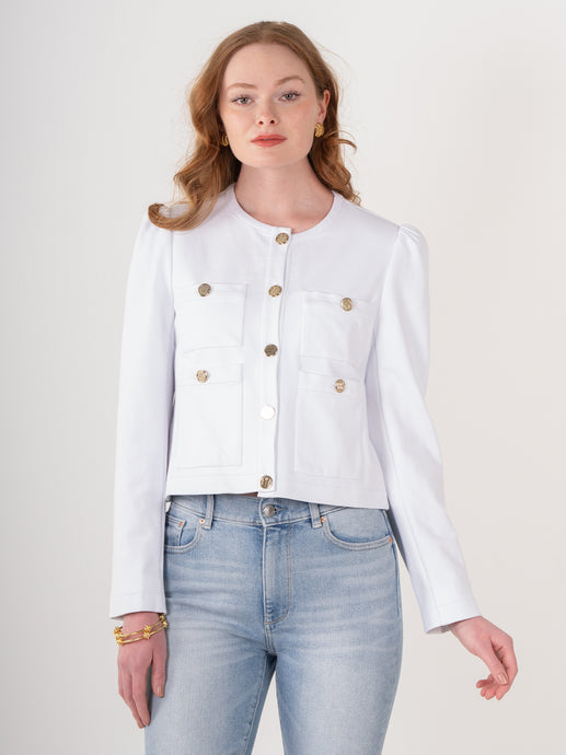 Emily McCarthy Lady Jacket - White Ponte