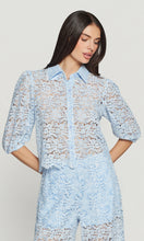 Load image into Gallery viewer, Generation Love Tammy Two Tone Lace Shirt - Light Blue/White
