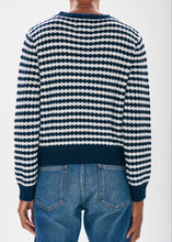 Load image into Gallery viewer, Jumper 1234 Shell Stripe Crew - Navy/White
