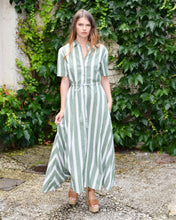 Load image into Gallery viewer, Never A Wallflower Kelli Short Sleeve Maxi Dress - Green Stripe