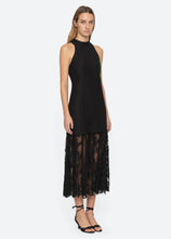 Load image into Gallery viewer, Sea Marja Embroidery Mesh Combo Tank Dress - Black