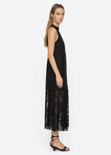 Load image into Gallery viewer, Sea Marja Embroidery Mesh Combo Tank Dress - Black