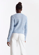 Load image into Gallery viewer, Brodie WISPR Cable Twist Yarn Crew - Skyline