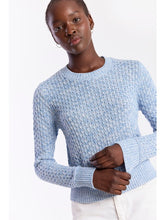 Load image into Gallery viewer, Brodie WISPR Cable Twist Yarn Crew - Skyline