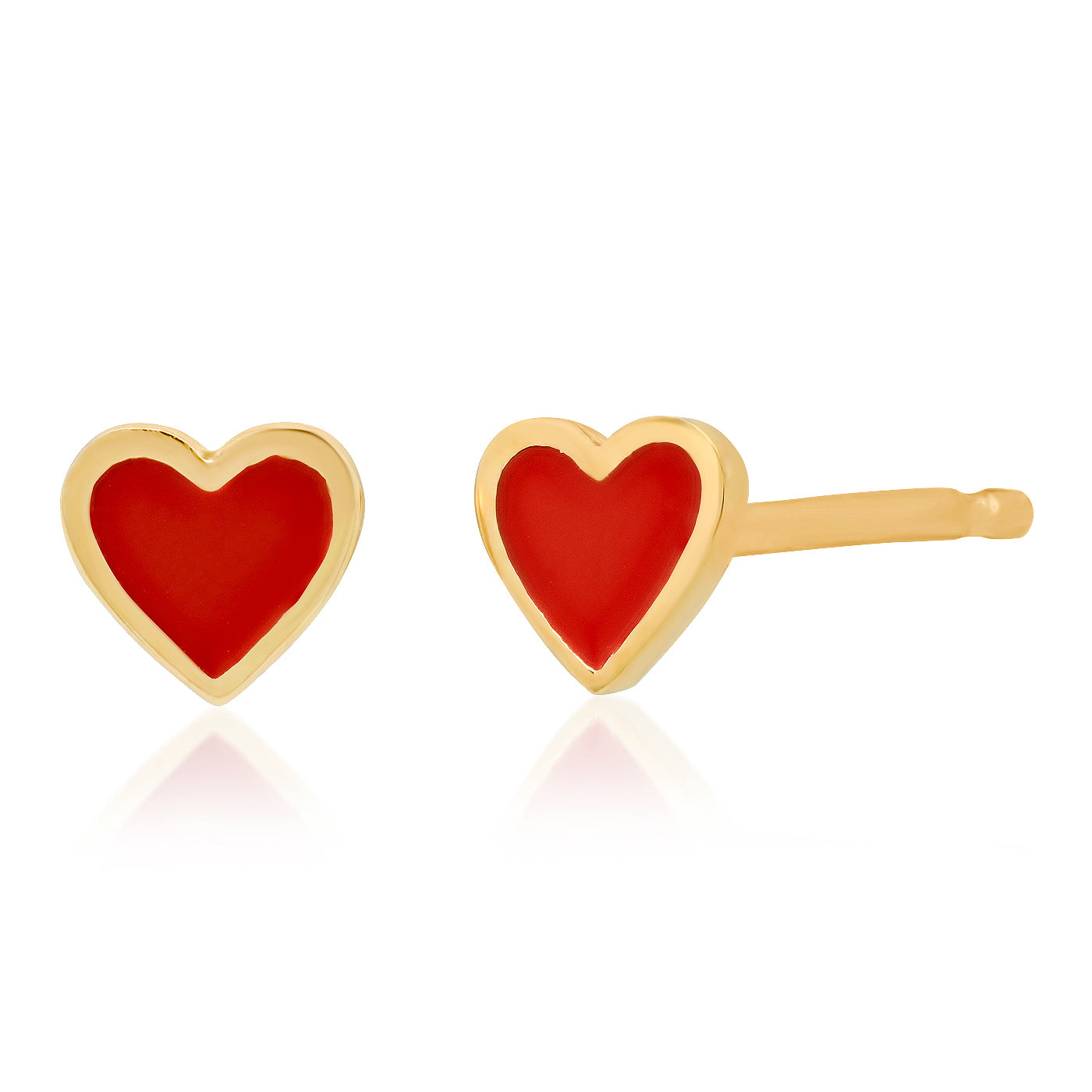 Tai Heart Stud with Enamel - Red