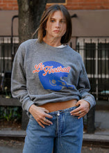 Load image into Gallery viewer, Sunny Somewhere Le Football Raglan Crew - Heather Grey
