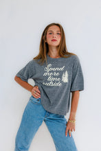Load image into Gallery viewer, Sunny Somewhere Spend More Time Outside Boyfriend Tee - Heather Grey
