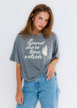 Load image into Gallery viewer, Sunny Somewhere Spend More Time Outside Boyfriend Tee - Heather Grey