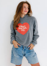 Load image into Gallery viewer, Sunny Somewhere NYC Heart Classic Hoodie - Heather Grey