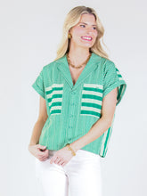 Load image into Gallery viewer, Emily McCarthy Luna Top - Mist Green Stripe