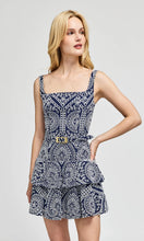 Load image into Gallery viewer, Generation Love Lisette Cotton Eyelet Dress - Navy/White