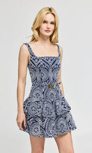 Load image into Gallery viewer, Generation Love Lisette Cotton Eyelet Dress - Navy/White
