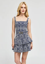Load image into Gallery viewer, Generation Love Lisette Cotton Eyelet Dress - Navy/White