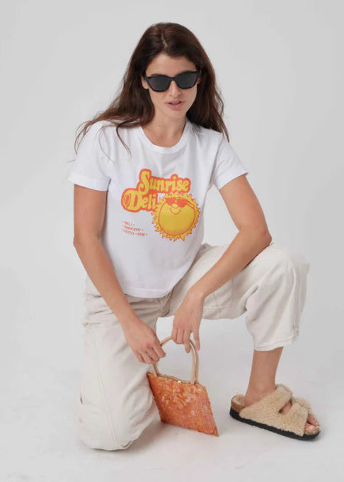Sunny Somewhere Sunrise Deli Everyday Tee - White