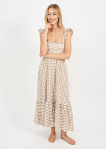 Marea Sasco Dress - Dune Gingham