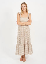 Load image into Gallery viewer, Marea Sasco Dress - Dune Gingham