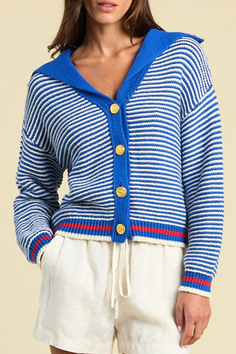 Trovata Savannah Cardigan - Blue Stripe