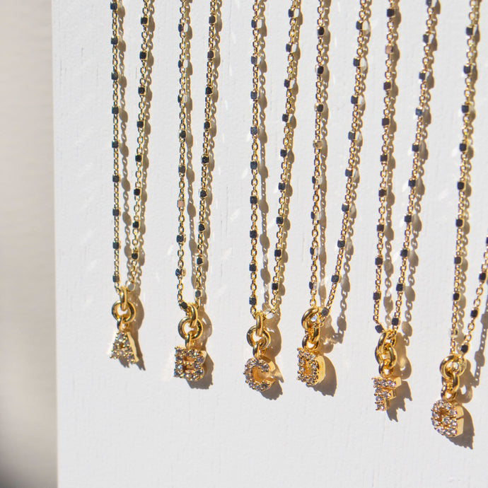 FYB Jewelry Clear CZ Identity Necklace - Gold