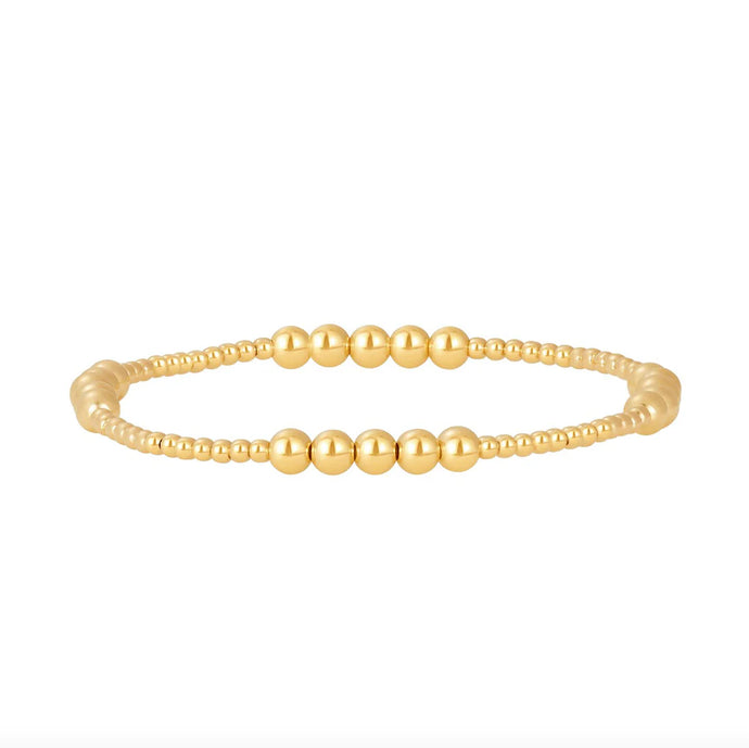 Karen Lazar 2MM & 4MM Pattern Signature Bracelet - Yellow Gold