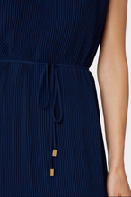 Load image into Gallery viewer, Milly Melina Solid Pleated Dress - Navy