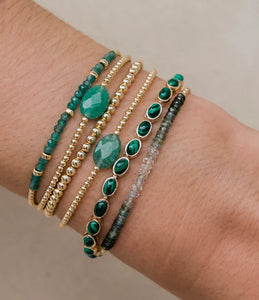 Karen Lazar 2MM Gold Filled Bracelet - AVENTURINE STONE