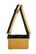 Load image into Gallery viewer, Think Royln Yacht Bum Bag 2.0 - Dune Raffia/Black Pearl