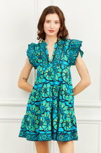 Load image into Gallery viewer, Love the Label Ember Dress - Shania Turquoise Print