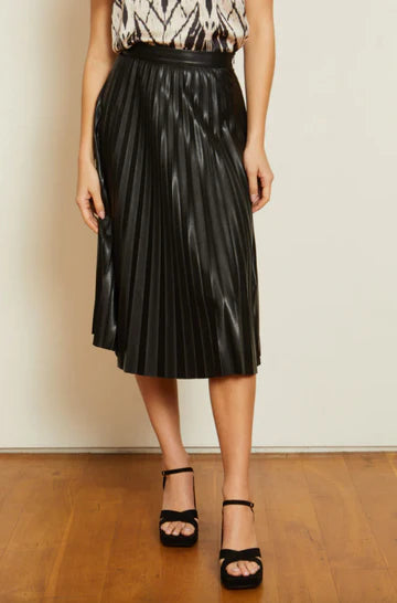 Caballero Annette Skirt - Black Vegan Leather